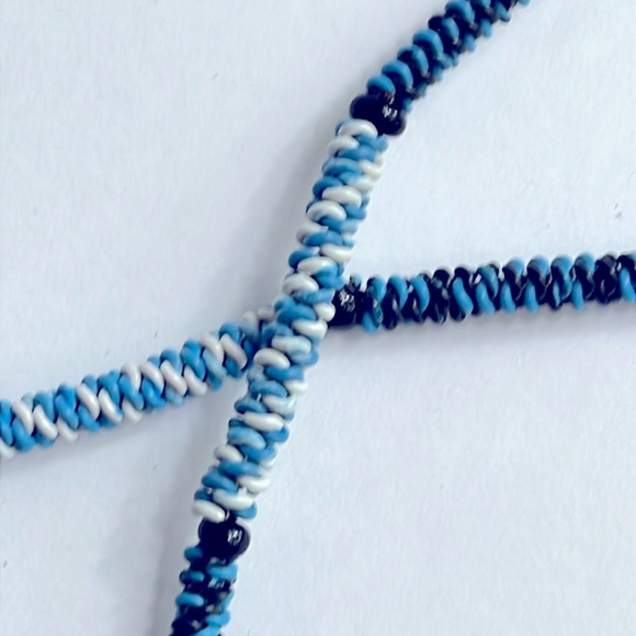 Peace Pendant Necklace with Blue Beads - Picture 3 of 5